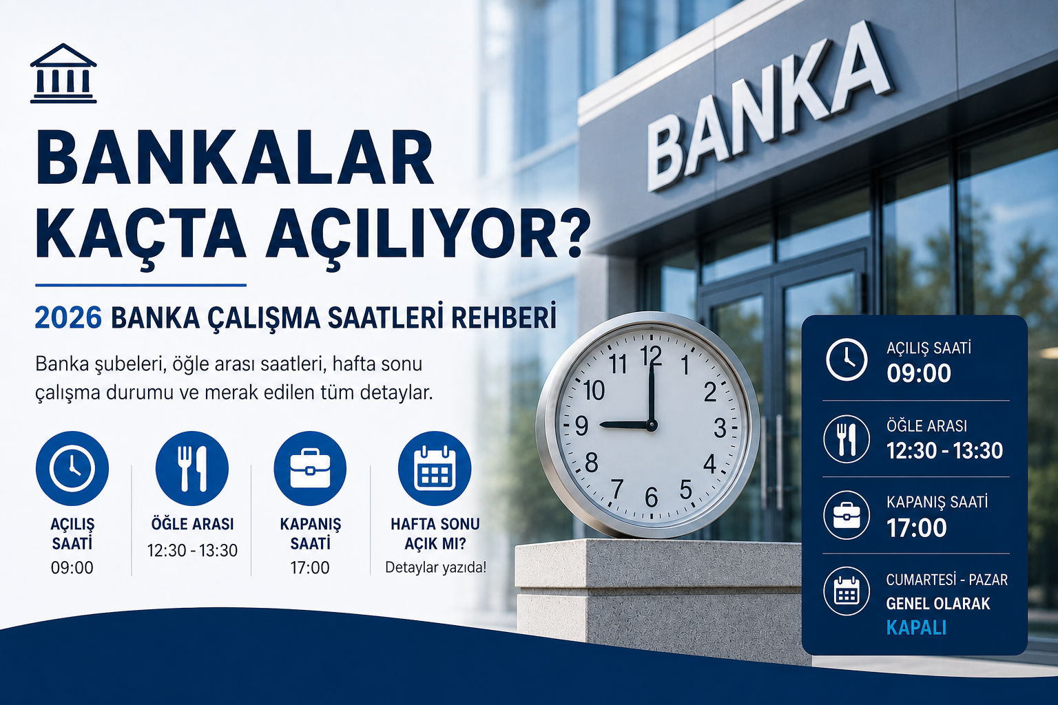 Bankalar Kaçta Açılıyor? 2026 Banka Çalışma Saatleri Rehberi